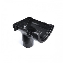 112mm Half Round Cast Effect Stop End Outlet to 68mm