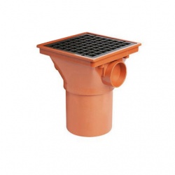 110mm Square Drain Hopper Spigot End