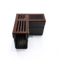 Threshold Drain Corner Corten Steel Grate