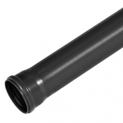 110mm Soil Pipe Single Socket x 3m - Black (pack of 2)