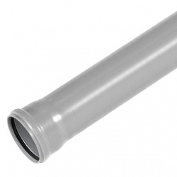 110mm Soil Pipe Single Socket x 3m - Light Grey (pack of 2)