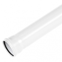 110mm Soil Pipe Single Socket x 3m - White (pack of 2)