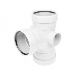 110mm Soil Pipe 92.5  Bossed Branch Triple Socket - White