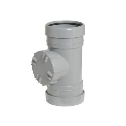 110mm Double Socket Access Pipe - Light Grey