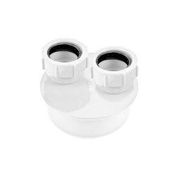 110mm Double Waste Adaptor 32mm/40mm - White