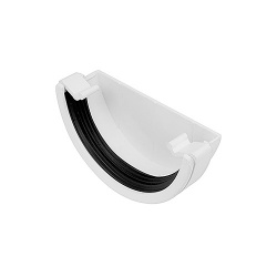 112mm Half Round Gutter External Stop End - White