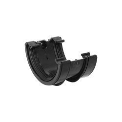 112mm Half Round Gutter Union Bracket - Black