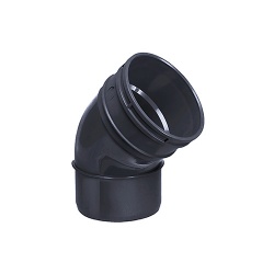 110mm 135˚ Bend Single Socket - Black