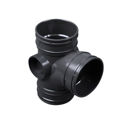 110mm 92.5˚ Branch Triple  Socket - Black