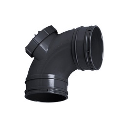 110mm 92.5˚ Access Bend Double Socket - Black