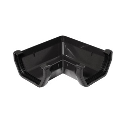 114mm Square Profile Gutter 90 Angle - Black