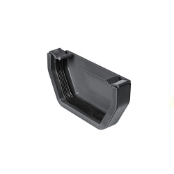 114mm Square Profile Gutter External Stop End - Anthracite Grey