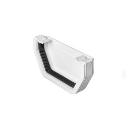 114mm Square Profile Gutter External Stop End - White