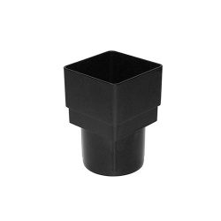 68mm Round to 65mm Square Downpipe Adaptor - Black