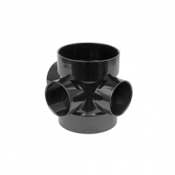 110mm Short Bossed Pipe (63mm boss) - Black