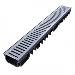 XDrain 130/80 B125 Drainage Channel x 1m Galvanised Grate