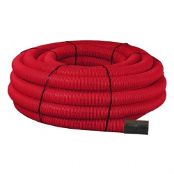 Red Twinwall Duct 110mm x 50m Coil