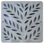 12'' Botanical Catch Basin Grate - Grey