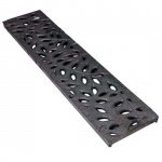 NDS Botanical Decorative Channel Grate Raw Cast Iron x 300mm