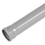 110mm Soil Pipe Single Socket x 3m - Light Grey