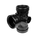 110mm Soil Pipe 92.5  Bossed Branch Triple Socket - Black