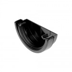 112mm Half Round Gutter External Stop End - Black