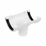 112mm Half Round Running Outlet to 68mm Downpipe - White