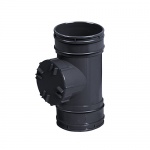 110mm Access Pipe Double Socket - Black