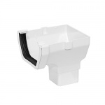 114mm Square Stopend Outlet to 65mm Square Downpipe - White