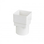 68mm Round to 65mm Square Downpipe Adaptor - White