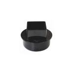 65mm Square Downpipe x 110mm Drain Adaptor - Black